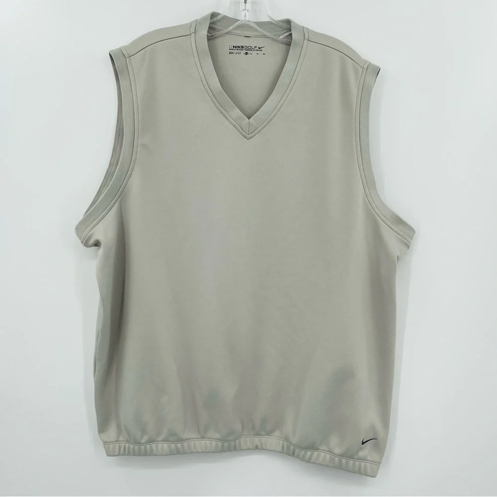 Nike Golf dri fit grey vest active wear logo men's size XL‎